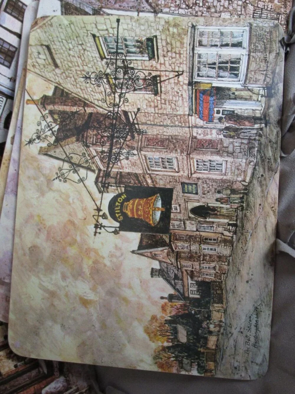 set of 6 vintage cork board table mats